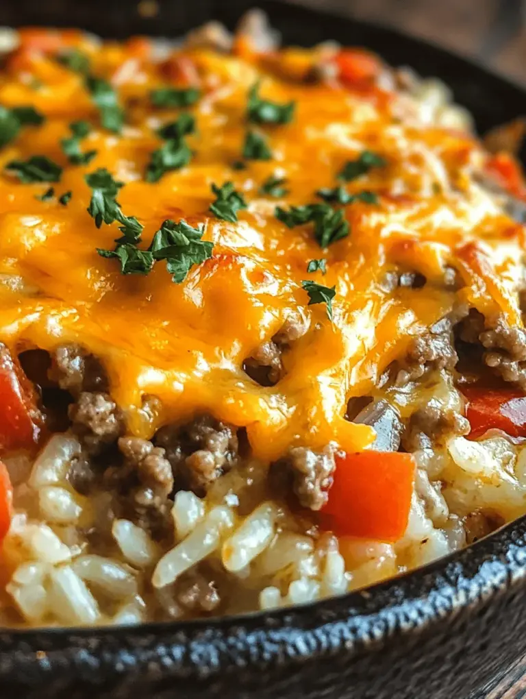 If you're looking for a meal that combines comfort, simplicity, and satisfaction, look no further than the Savory Cheesy Hamburger Rice Casserole. This hearty dish brings together the flavors of seasoned ground beef, aromatic vegetables, and a gooey layer of melted cheese, all enveloped in a warm, fluffy rice base. It's the perfect solution for busy weeknights when you want something delicious without spending hours in the kitchen. This casserole not only serves as a filling dinner but also promises to be a family favorite that can be enjoyed by everyone at the table.