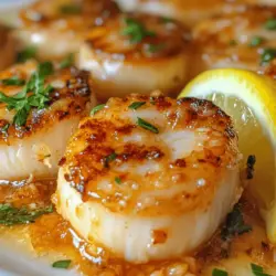 If you’re seeking a dish that embodies both simplicity and elegance, look no further than Garlic Lemon Butter Seared Scallops. This delightful seafood recipe is a perfect representation of how a few quality ingredients can come together to create a sumptuous meal. Scallops are not just any seafood; they are a luxurious choice that elevates any dining experience, whether it’s a cozy weeknight dinner or a special celebration with loved ones. The combination of rich butter, zesty lemon, and fragrant garlic artfully enhances the natural sweetness of the scallops, making this dish a crowd-pleaser that never fails to impress.