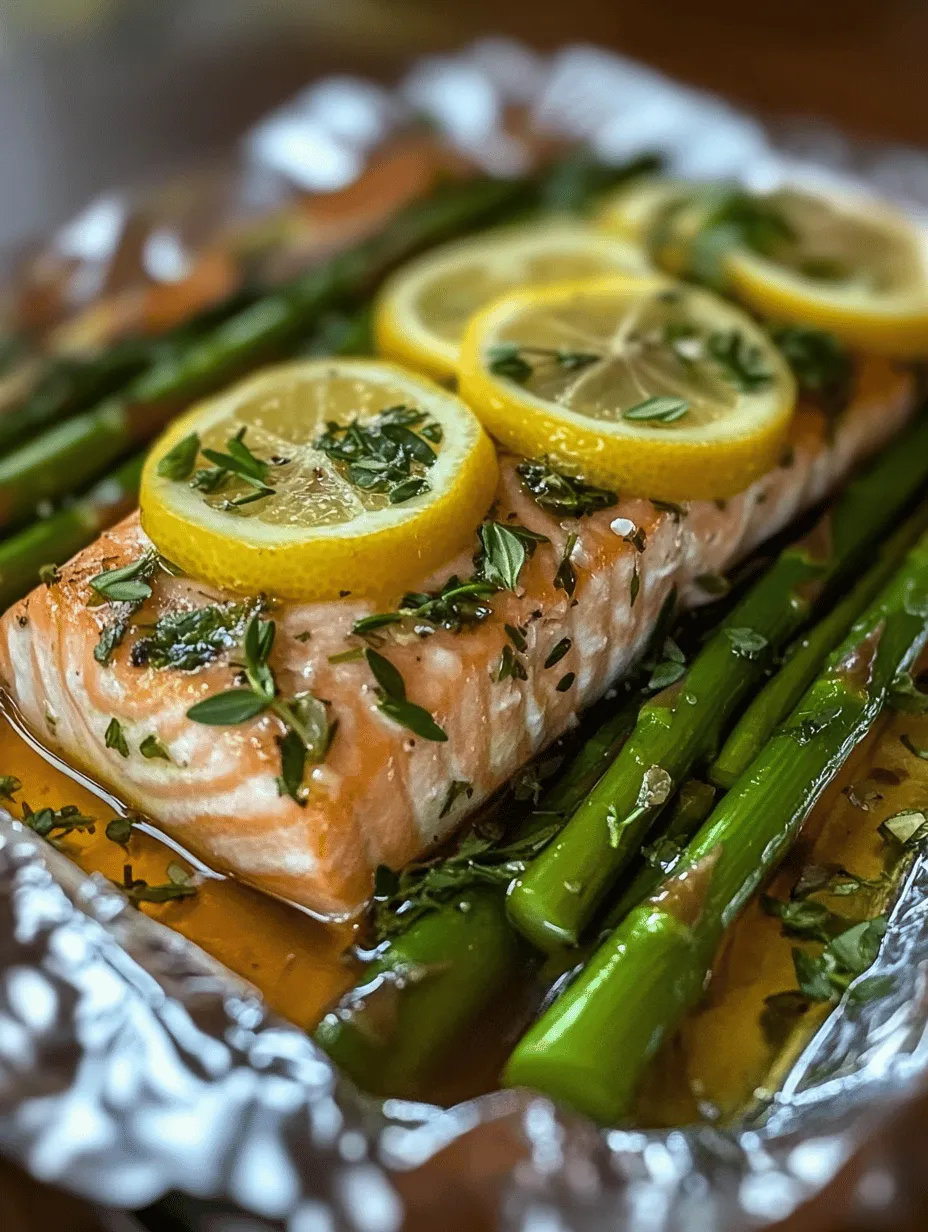 Baked Salmon in Foil with Asparagus and Lemon Garlic Butter Sauce is a dish that perfectly embodies the essence of healthy cooking without compromising on flavor. This recipe is not only a feast for the eyes but also a delight for the palate, making it an ideal choice for both weeknight dinners and special occasions. The combination of tender salmon, crisp asparagus, and a zesty, buttery sauce creates a harmonious blend that is sure to impress your family and friends.