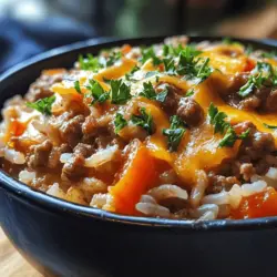 When it comes to comfort food, nothing quite compares to a hearty one-pot meal that warms the soul and satisfies the appetite. The Savory One-Pot Beef and Rice Casserole is the epitome of cozy dining, bringing together succulent ground beef, fluffy rice, and a medley of vegetables, all simmered together in a flavorful broth. This dish is not only delicious but also embodies the essence of home-cooked meals, making it a perfect choice for busy weeknights and family gatherings alike.