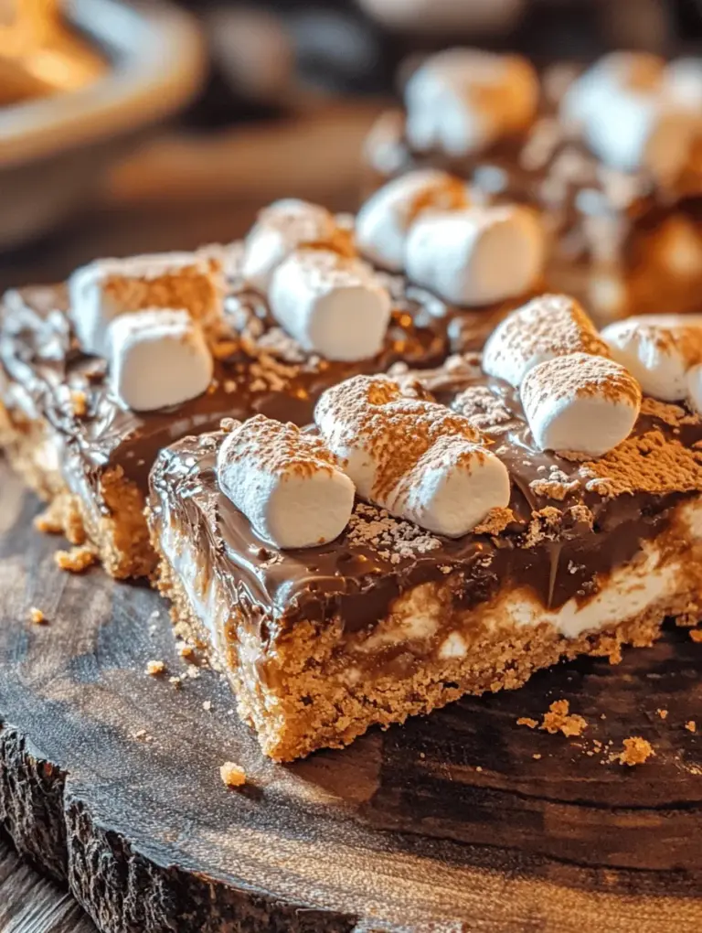 The S'mores Bars Delight transforms the beloved campfire treat into a convenient, easy-to-make dessert that can be enjoyed anytime, anywhere. No need for a campfire or outdoor setting; these bars bring the nostalgic taste of s'mores directly to your kitchen. With a chewy, buttery crust, layers of melted chocolate, and fluffy mini marshmallows, this recipe captures all the essence of traditional s'mores, but with the added benefit of being a sliceable treat that’s perfect for sharing at parties, picnics, or simply enjoying at home with family.