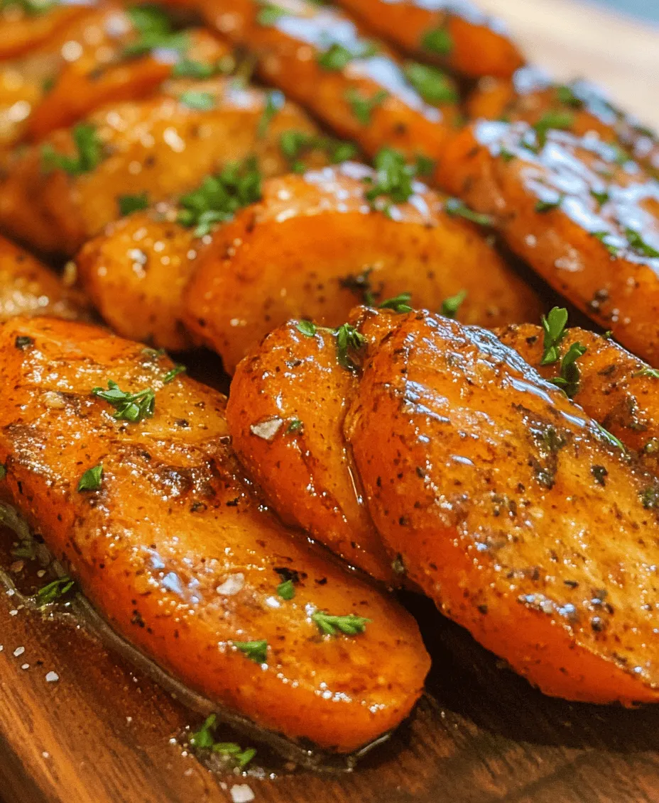 If you're searching for a side dish that marries sweet and savory flavors beautifully, look no further than our Sweet and Savory Maple Glazed Roasted Carrots. This delightful recipe takes humble carrots and elevates them to a new level, combining the natural sweetness of pure maple syrup with the earthy notes of fresh herbs. The result is a dish that not only looks appealing on your dinner plate but also tantalizes the taste buds, making it a perfect accompaniment to various meals, from holiday feasts to casual weeknight dinners.