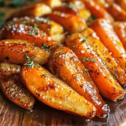 If you're searching for a side dish that marries sweet and savory flavors beautifully, look no further than our Sweet and Savory Maple Glazed Roasted Carrots. This delightful recipe takes humble carrots and elevates them to a new level, combining the natural sweetness of pure maple syrup with the earthy notes of fresh herbs. The result is a dish that not only looks appealing on your dinner plate but also tantalizes the taste buds, making it a perfect accompaniment to various meals, from holiday feasts to casual weeknight dinners.