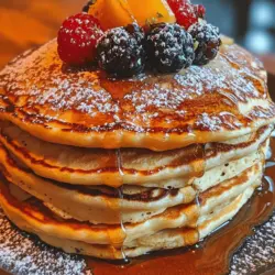 Imagine a stack of pancakes that are not only fluffy but also bursting with citrus flavor. The addition of ricotta cheese transforms a traditional pancake into something extraordinary. Its creamy texture contributes to the fluffiness, while the lemon zest and juice add a refreshing zing that awakens the palate. This unique combination makes these pancakes perfect for brunch gatherings, family breakfasts, or even a quiet morning when you want to treat yourself to something special.