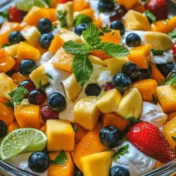 Fruit salads have long been cherished as a delightful and healthy dessert or side dish. Their vibrant colors and refreshing flavors make them a perfect choice for various occasions, whether it's a summer picnic, a festive gathering, or simply a light and satisfying snack on a hot day. Among the many variations, the "Heavenly Creamy Fruit Salad Delight" stands out, combining a medley of fresh fruits with a creamy, flavorful dressing that elevates this dish to new heights.