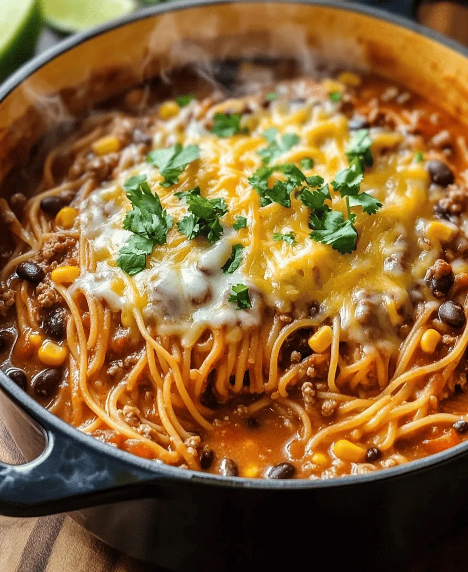 If you’re looking for a quick, delicious, and satisfying meal that can be whipped up in no time, look no further than One-Pot Taco Spaghetti. This innovative dish combines the best of both worlds—classic Italian pasta and bold Mexican flavors—creating a meal that appeals to diverse palates. In an era where time is of the essence and kitchen cleanup can feel overwhelming, one-pot meals have become essential in modern cooking. They offer unparalleled convenience, allowing busy individuals and families to create hearty meals without the stress of washing multiple pots and pans.