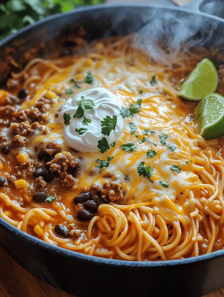 If you’re looking for a quick, delicious, and satisfying meal that can be whipped up in no time, look no further than One-Pot Taco Spaghetti. This innovative dish combines the best of both worlds—classic Italian pasta and bold Mexican flavors—creating a meal that appeals to diverse palates. In an era where time is of the essence and kitchen cleanup can feel overwhelming, one-pot meals have become essential in modern cooking. They offer unparalleled convenience, allowing busy individuals and families to create hearty meals without the stress of washing multiple pots and pans.