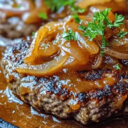 When it comes to comfort food, few dishes resonate with a warm, nostalgic appeal quite like hamburger steak with savory onion gravy. This hearty meal is not merely a culinary indulgence; it embodies the essence of home-cooked goodness that warms the heart and fills the belly. As families gather around the dinner table, the sizzle of seasoned meat and the aromatic allure of caramelized onions fill the air, inviting everyone to partake in a satisfying feast.