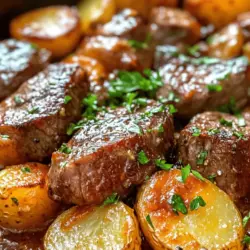 If you're searching for a meal that combines robust flavors with effortless preparation, look no further than the savory garlic butter steak and potatoes skillet. This delightful one-pan dish not only tantalizes your taste buds with the rich, succulent taste of sirloin steak but also offers the comforting satisfaction of perfectly roasted baby potatoes, all infused with the aromatic allure of garlic and butter.