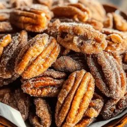 Cinnamon sugar pecans are a delightful treat that combines the rich, nutty flavor of pecans with a sweet and spicy coating. These delectable bites are not only a festive addition to your holiday celebrations but also make for a perfect snack year-round. Whether you're hosting a gathering, looking for a crunchy salad topping, or simply craving a sweet nibble, cinnamon sugar pecans are versatile enough to fit any occasion.