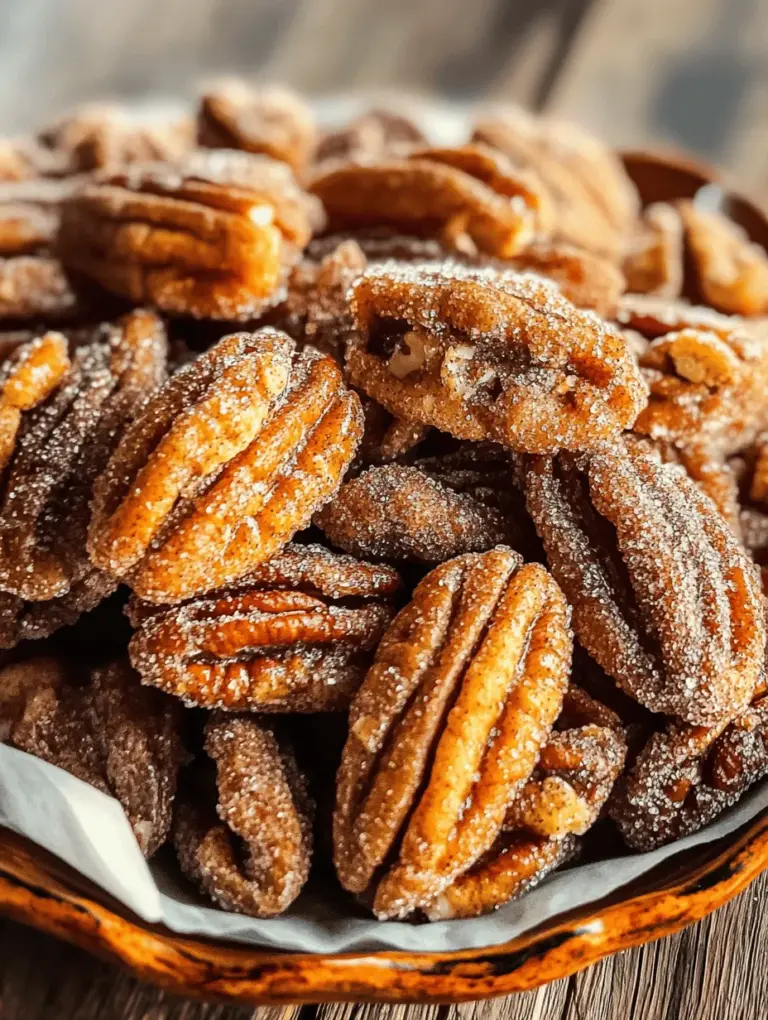 Cinnamon sugar pecans are a delightful treat that combines the rich, nutty flavor of pecans with a sweet and spicy coating. These delectable bites are not only a festive addition to your holiday celebrations but also make for a perfect snack year-round. Whether you're hosting a gathering, looking for a crunchy salad topping, or simply craving a sweet nibble, cinnamon sugar pecans are versatile enough to fit any occasion.