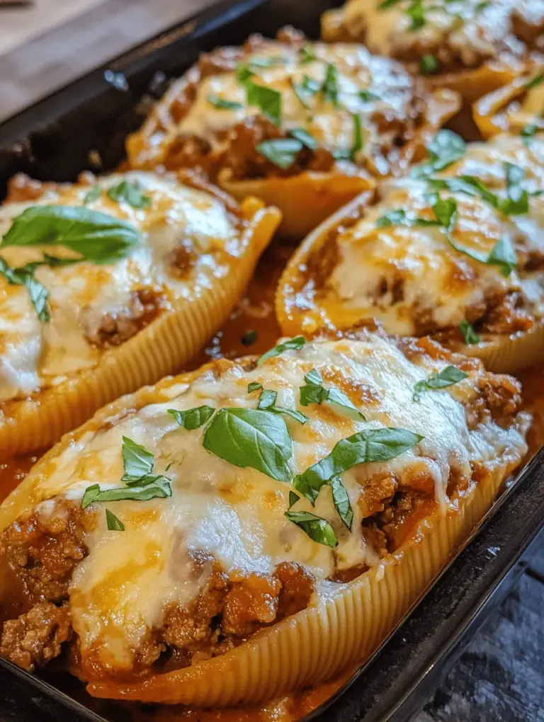 In the realm of comfort food, few dishes can rival the deliciousness of Cheesy Beef-Stuffed Pasta Shells. This beloved dish brings together the richness of ground beef, the creaminess of cheeses, and the tangy goodness of marinara sauce, all snugly wrapped in tender jumbo pasta shells. The combination of flavors and textures makes it a hearty meal that appeals to both children and adults alike. Whether you are planning a cozy family dinner or hosting a gathering with friends, these stuffed shells are not only satisfying but also relatively easy to prepare.