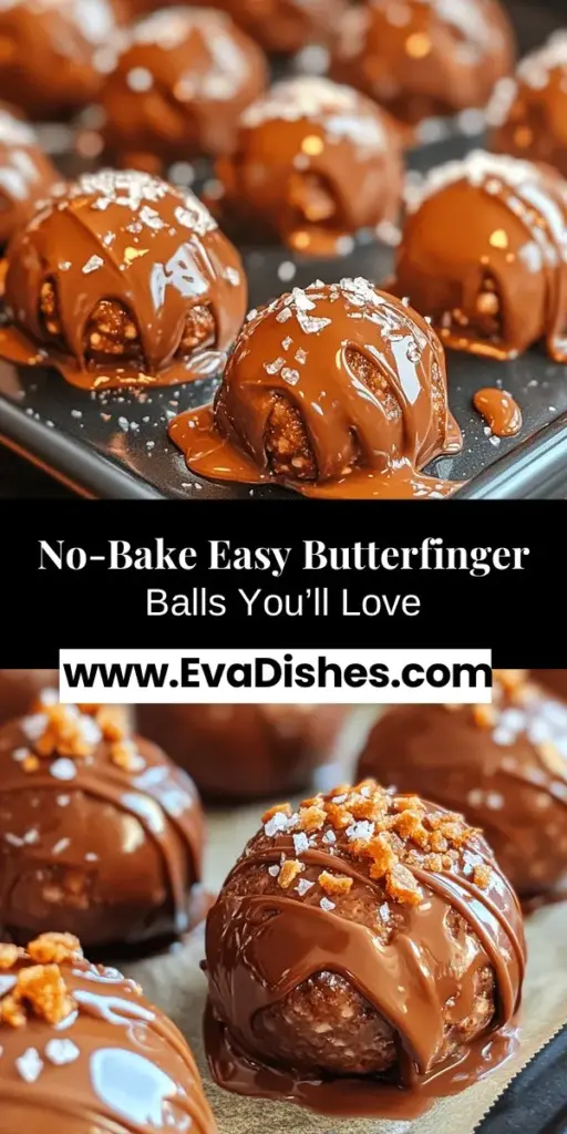 Discover the deliciousness of Easy Butterfinger Balls, the ultimate no-bake treat that combines creamy peanut butter, crunchy Butterfinger bars, and a smooth chocolate coating. Perfect for any occasion, these rich and satisfying bites are simple to make and irresistibly sweet. Whether you're hosting a party or craving a tasty snack, this recipe is a must-try. Indulge your sweet tooth and enjoy every delightful bite! #NoBake #Dessert #ButterfingerBalls #SweetTreats #EasyRecipes