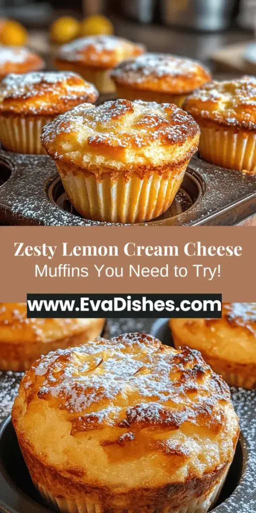 Brighten your day with these Zesty Lemon Cream Cheese Muffins! This delightful recipe combines the refreshing taste of lemons with the creamy richness of cream cheese, creating a treat that's perfect for breakfast or afternoon snacks. Easy to make and full of fresh flavors, these muffins offer a fluffy texture and a burst of citrus in every bite. Gather your ingredients and get ready to bake a batch that will impress family and friends alike!