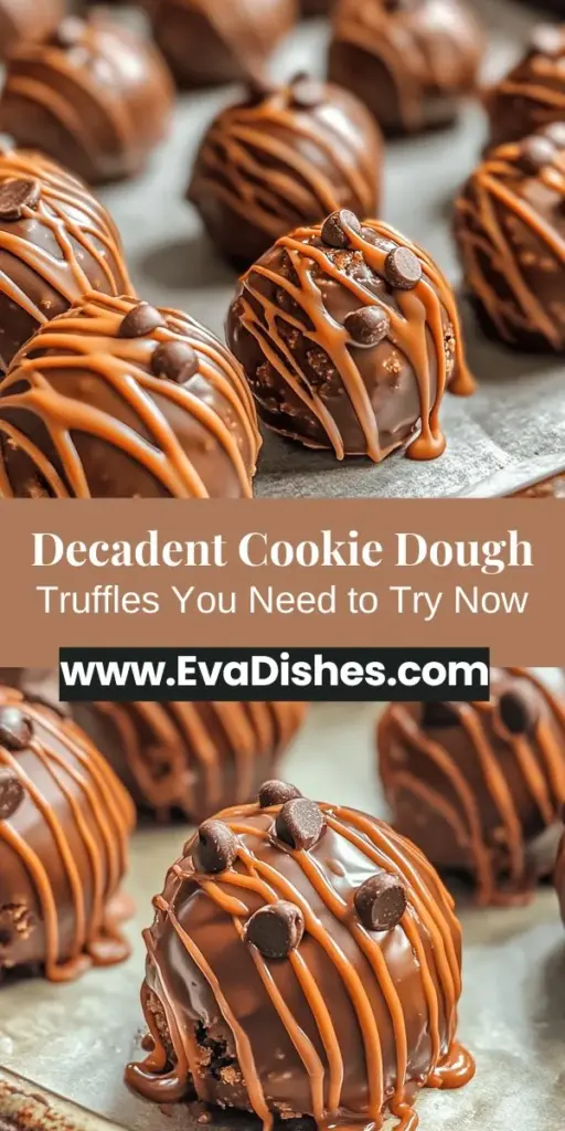 Indulge in the delicious world of decadent cookie dough truffles! These gourmet treats are the perfect blend of creamy cookie dough and rich chocolate coating, offering a nostalgic taste with a sophisticated twist. Easy to make and endlessly customizable, they’re perfect for any occasion—from festive gatherings to a sweet treat at home. Get creative with flavors and enjoy the fun of making these irresistible bites! #CookieDoughTruffles #Dessert #Homemade #GourmetTreats #SweetIndulgence