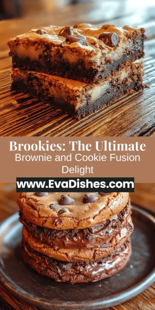 Fall in love with brookies, the ultimate dessert fusion of brownies and cookies! These delicious treats combine fudgy brownie layers with soft, chewy cookie goodness for an unforgettable experience. Perfect for any occasion, brookies can be served warm with ice cream or enjoyed as a snack. Get ready to indulge in this delightful dessert that's sure to please everyone. Try making them today and discover your new favorite treat! #Brookies #Dessert #Baking #ChocolateLovers #SweetTreats #Foodie