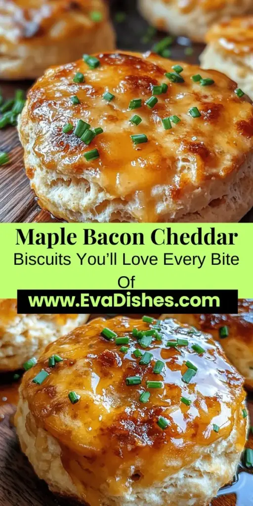 Indulge in the irresistible flavors of Maple Bacon Cheddar Biscuits! These mouthwatering biscuits combine savory bacon, sharp cheddar cheese, and a hint of sweet maple syrup, making them perfect for breakfast, brunch, or a delightful snack. With their flaky texture and harmonious taste, every bite is pure comfort. Easy to make, this recipe is sure to become a family favorite. Try them today! #Baking #Biscuits #MapleBacon #Cheddar #BreakfastRecipes #ComfortFood #SweetAndSavory