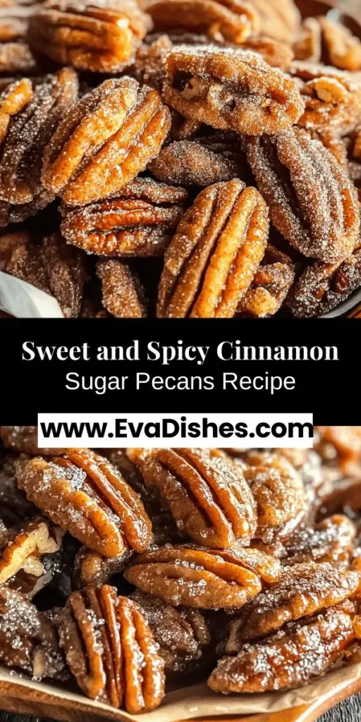 Satisfy your sweet tooth with homemade cinnamon sugar pecans! This delightful recipe combines the rich flavor of pecans with a warm blend of cinnamon and sugar, making them perfect for snacking or as a festive treat. Packed with nutrients, these crunchy bites are a healthier alternative to store-bought snacks. Discover the joy of making them at home and customize to your taste! Perfect for gifts, salads, or dessert toppings! #CinnamonSugarPecans #SnackIdeas #HealthyTreats #HomemadeDelights #NuttyGoodness