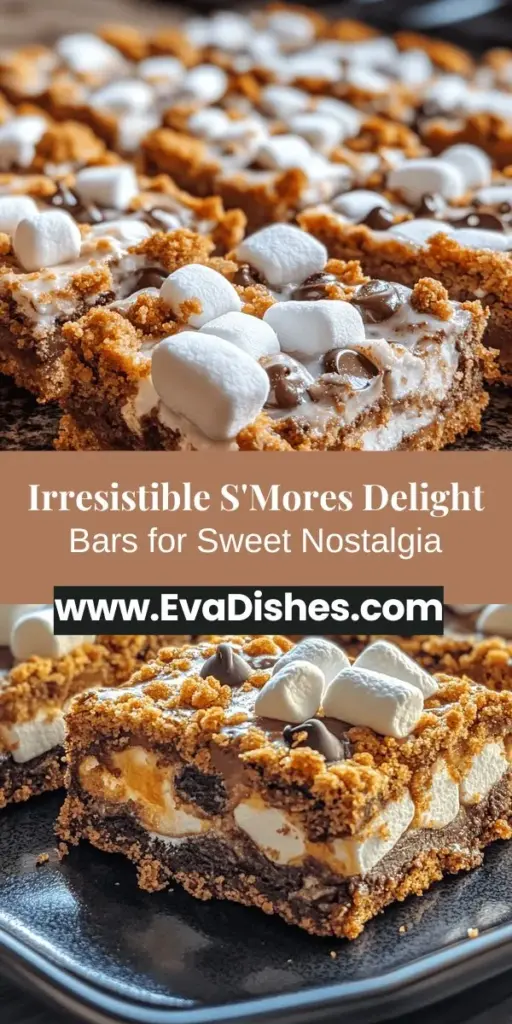 Indulge in the nostalgic flavors of summer with S'Mores Delight Bars! This easy recipe combines graham crackers, chocolate, and toasted marshmallows into a chewy, delicious treat perfect for any occasion. Whether you're hosting a party or enjoying a sweet snack, these bars are versatile and crowd-pleasing. Bake, serve warm, or chill for a delightful dessert experience. Bring a taste of campfire fun to your kitchen! #SMoresDelight #Baking #Desserts #SweetTreats #EasyRecipes #Nostalgia