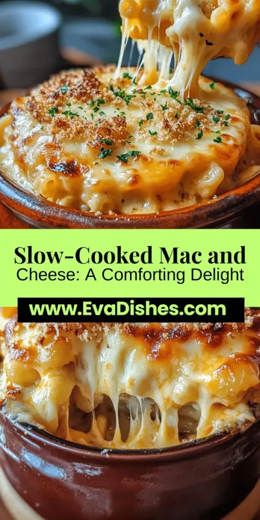 Discover the ultimate comfort food with this comforting slow-cooked mac and cheese recipe. Perfect for family gatherings or cozy nights in, this dish beautifully melds rich flavors and creamy textures without requiring hours in the kitchen. Learn how to create a deliciously gooey mac and cheese using a combination of sharp cheddar, mozzarella, and cream cheese in just a few easy steps. Customize it with your favorite ingredients, and enjoy a heartwarming meal that will leave everyone asking for seconds.