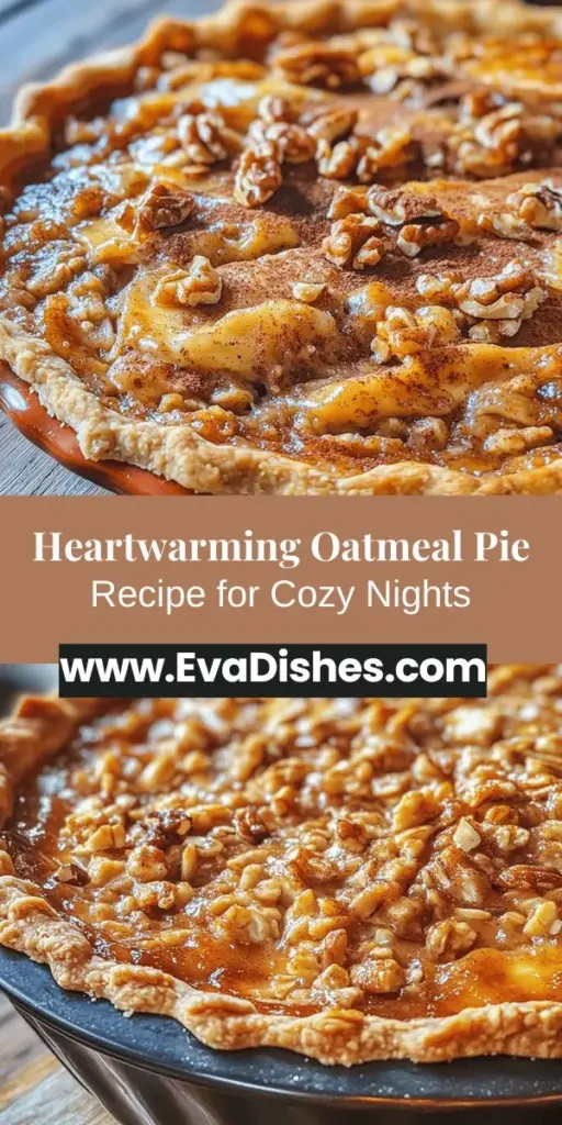 Discover the warm and comforting world of oatmeal pie, a heartwarming dessert that brings nostalgia and joy to every gathering. With its rich custardy filling and wholesome oats, this pie is perfect for any occasion, from family holidays to cozy nights. Easy to make, this recipe combines delightful textures and flavors while offering nutritional benefits. Enjoy a slice topped with whipped cream or ice cream for an indulgent treat! #OatmealPie #ComfortFood #DessertRecipe #Homemade #BakingJoy