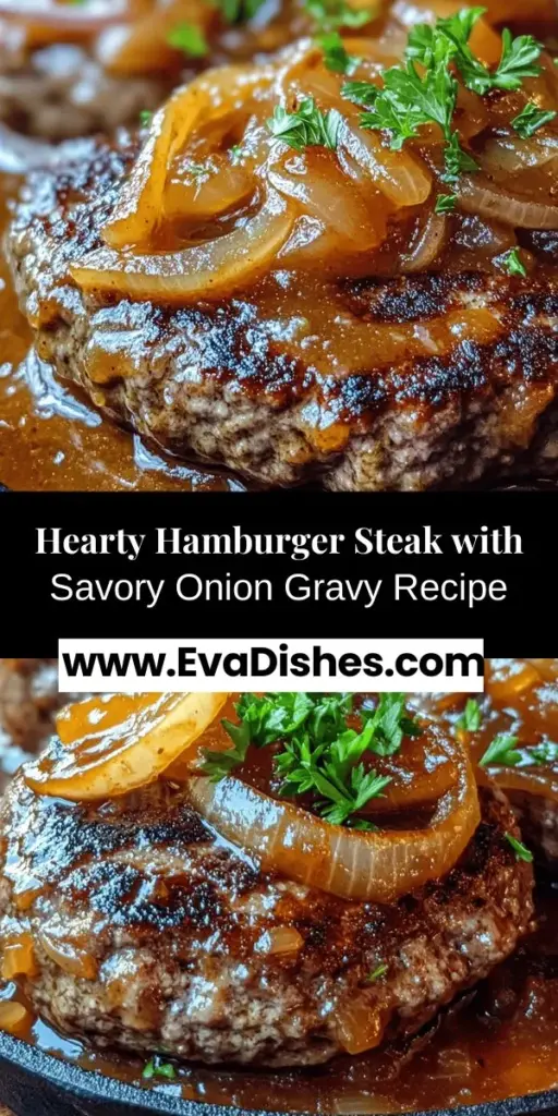 Discover the comforting delight of classic hamburger steak topped with savory onion gravy. This nostalgic dish brings together tender beef patties and rich, caramelized onions for a satisfying meal. Perfect for family gatherings or cozy weeknight dinners, it's versatile and easy to make. Serve alongside mashed potatoes or steamed veggies for a complete feast. Try this recipe and experience a taste of home! #HamburgerSteak #ComfortFood #HomeCooking #OnionGravy #DeliciousDinners #NostalgicMeals