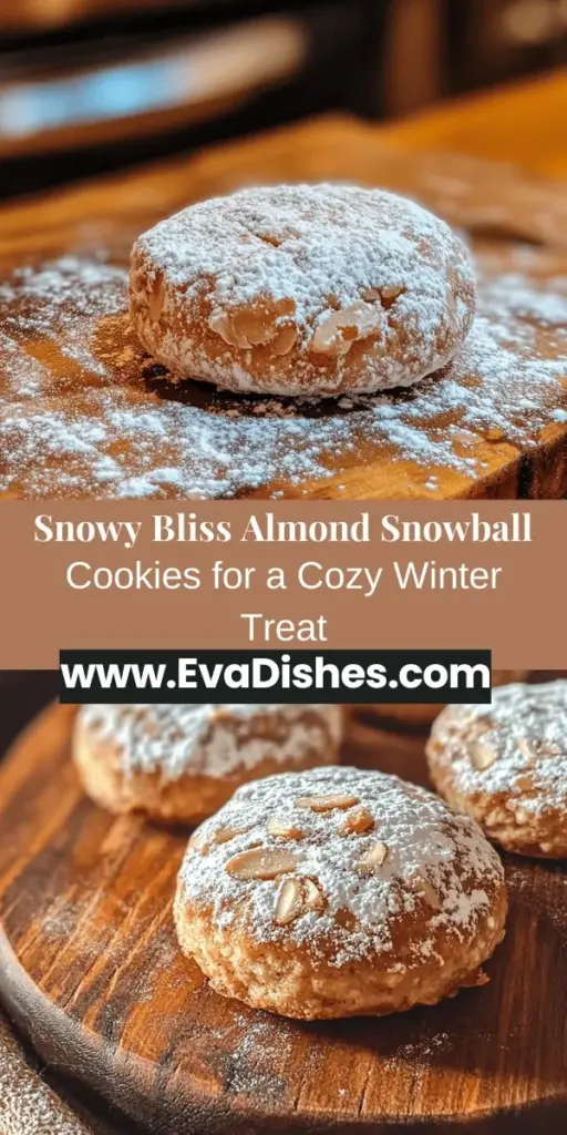 Indulge in the festive spirit with Snowy Bliss Almond Snowball Cookies! These delightful treats feature a melt-in-your-mouth texture, infused with nutty almond flavor and dusted in powdered sugar for a charming finish. Perfect for holiday gatherings, pairing with warm beverages, or gifting to loved ones, these cookies are sure to impress. Try this easy recipe and create sweet memories this winter! #Cookies #Baking #HolidayTreats #WinterDessert #AlmondSnowballs #FestiveBaking