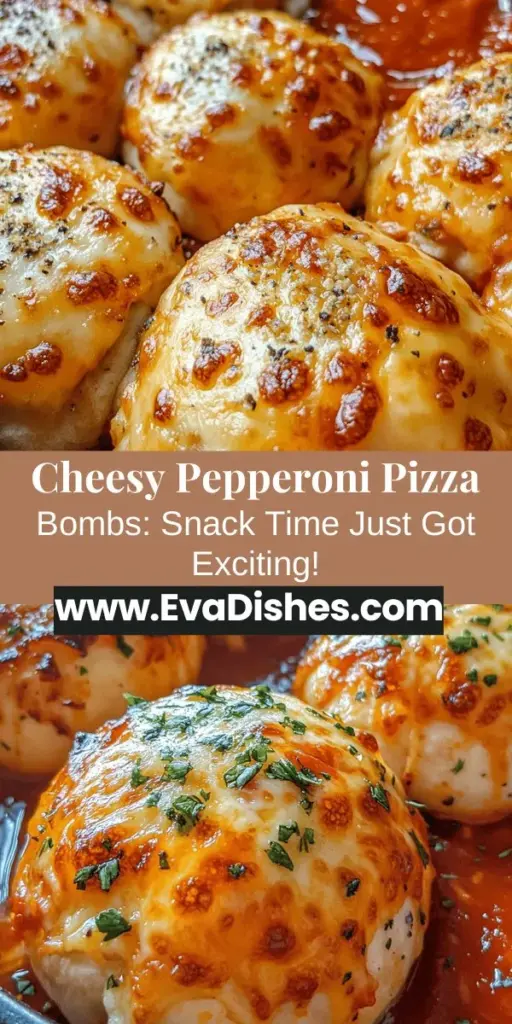 Discover the fun and delicious world of Cheesy Pepperoni Pizza Bombs! These bite-sized treats combine all the classic flavors of a traditional pizza in a portable form, making them perfect for any occasion—game day snacks, family movie nights, or gatherings with friends. With easy preparation and endless customization options, you can tailor these cheesy delights to suit everyone’s taste. Impress your loved ones with this tasty twist on a familiar favorite!