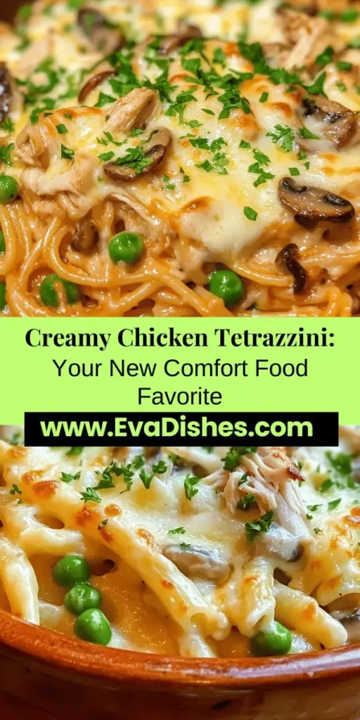 Experience the warmth of home cooking with Creamy Delight Chicken Tetrazzini! This comforting dish brings together tender chicken, delightful pasta, and a rich, creamy sauce, perfect for family gatherings or busy weeknights. With easy preparation and endless customization options, it’s a must-try recipe for any home chef. Discover the joy of serving a timeless classic that’s sure to please everyone at the table. #ChickenTetrazzini #ComfortFood #FamilyMeals #EasyRecipes #HomeCooking #DeliciousDinner