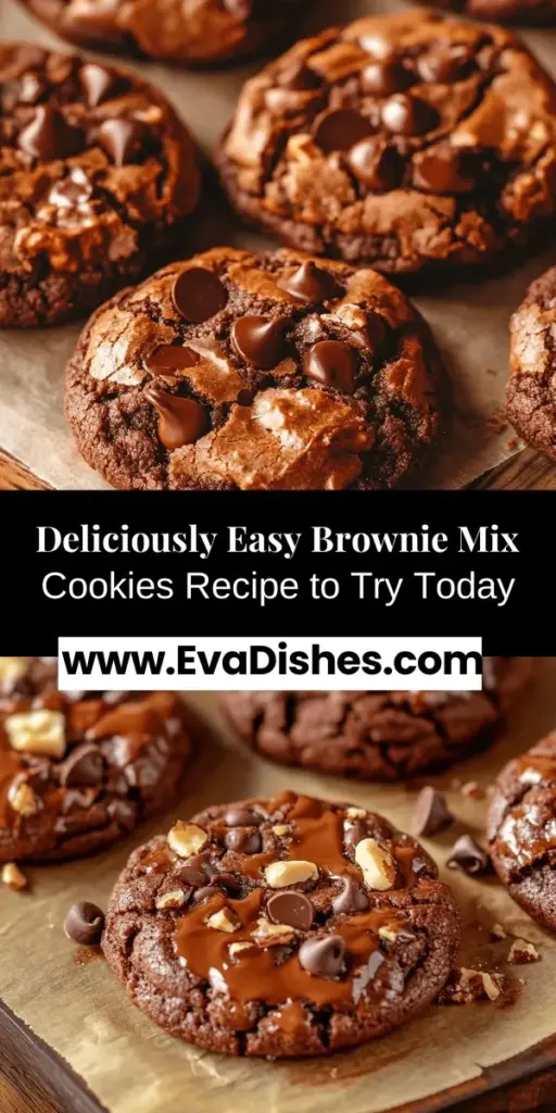 Discover the joy of baking with these Easy Brownie Mix Cookies Delight! This simple recipe combines the rich flavors of brownies and the irresistible charm of cookies to create fudgy, chocolatey treats that everyone will love. Perfect for both beginners and seasoned bakers, these cookies are customizable with optional ingredients like chocolate chips and nuts. Get ready to satisfy your sweet tooth! #BrownieMixCookies #BakingJoy #ChocolateLovers #EasyRecipes #CookieDelight