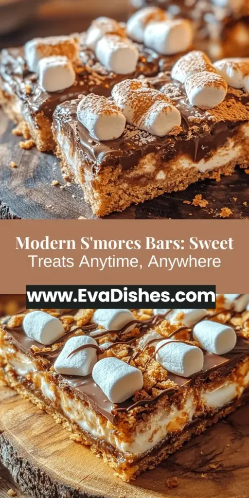 S'mores Bars Delight combines the nostalgia of classic s'mores with an easy, modern twist! Enjoy chewy graham cracker crust layered with melted chocolate and fluffy marshmallows, perfect for sharing at any gathering or cozy night in. Customize these bars with your favorite add-ins for a creative spin. Get ready to indulge in a delicious treat that brings summer campfire vibes right to your kitchen anytime! #S'moresBars #Dessert #Baking #SweetTreats #RecipeIdeas