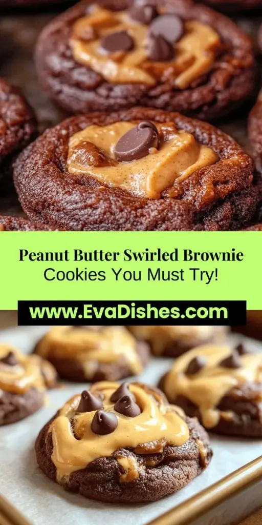 Get ready to indulge in the ultimate dessert fusion with swirled brownie cookies featuring a creamy peanut butter twist! These delectable treats combine the rich, chewy texture of brownies with the crispy edges of cookies, creating an irresistible experience. Perfect for any occasion, these cookies are elevated by luscious swirls of peanut butter, making each bite a mouth-watering delight. Try this easy recipe and impress your family and friends! #Baking #Cookies #Brownies #PeanutButter #Dessert #SweetTreats