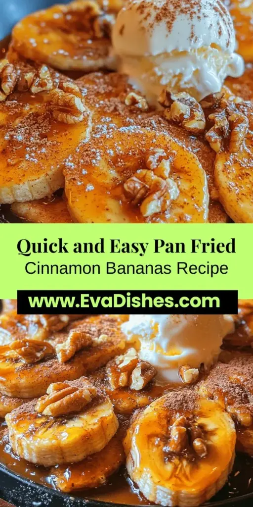 Looking for a quick and delicious treat? Try pan fried cinnamon bananas! This easy recipe turns ripe bananas into a warm, sweet delight with just a few ingredients. Perfect for breakfast, dessert, or a healthy snack, these caramelized bananas are incredibly versatile. Serve them over ice cream, yogurt, or oatmeal, or enjoy them solo. With their delightful flavor and nutritious benefits, they'll become a staple in your kitchen. #CinnamonBananas #SweetTreats #HealthySnacks #EasyRecipes #BananaDessert