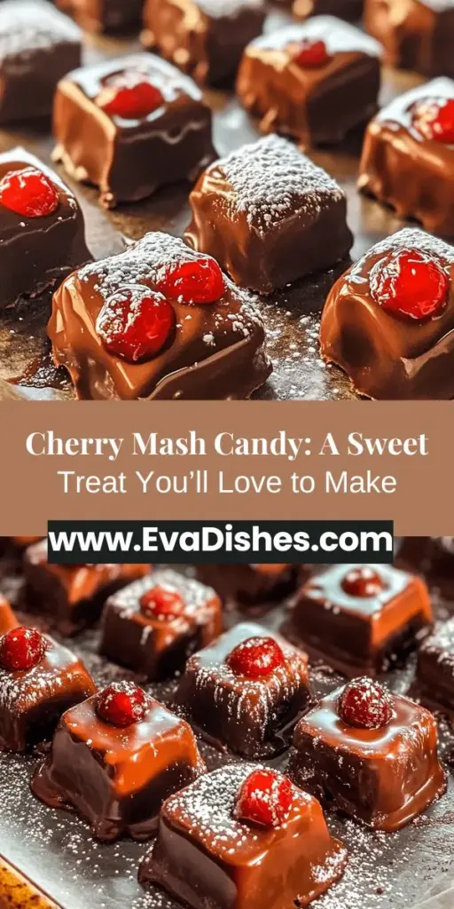 Discover the delightful world of Cherry Mash Candy with this easy homemade recipe! This sweet treat combines the vibrant taste of cherries with creamy peanut butter and rich chocolate, creating a nostalgic confection everyone will love. Perfect for sharing or gifting, Cherry Mash Candy is not only fun to make but also a beautiful blend of flavors and textures. Gather your ingredients and start your sweet adventure today! #CherryMashCandy #HomemadeTreats #CandyRecipe #SweetTooth #BakingFun