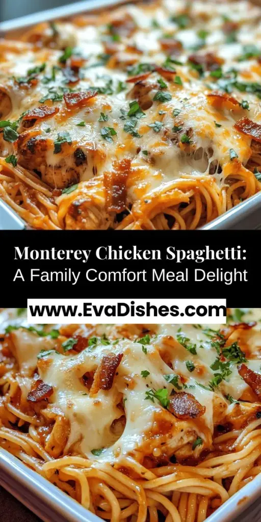 Discover the comfort of Monterey Chicken Spaghetti, a delightful recipe that combines pasta, smoky barbecue chicken, and gooey Monterey Jack cheese. Perfect for family dinners, this dish is easy to make and packed with flavor. With colorful veggies and a crispy bacon finish, it’s sure to please kids and adults alike. Unleash a hearty masterpiece that invites everyone to the table! #MontereyChickenSpaghetti #ComfortFood #FamilyDinner #PastaLovers #CheesyGoodness #DeliciousDinners