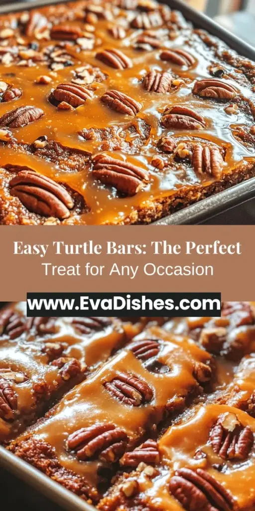 Indulge in the rich flavors of Irresistible Easy Turtle Bars! These delightful treats combine chocolate, gooey caramel, and crunchy nuts, making them perfect for any occasion. Whether you’re hosting a family gathering or enjoying a cozy night in, these bars are a hit. Easy to make with just a few ingredients, they come together quickly and taste gourmet. Impress your friends and family today! #TurtleBars #DessertRecipes #Baking #ChocolateLovers #EasyDesserts #SweetTreats #HomemadeGoodness