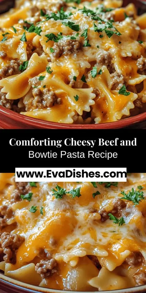 Discover the ultimate comfort food with this Cheesy Beef and Bowtie Pasta in Garlic Butter recipe! Perfect for busy weeknights, it combines ground beef, creamy cheeses, and aromatic garlic butter, all wrapped in charming bowtie pasta. This dish is loved by families and is super easy to make. Want to impress your loved ones? Dive into this delicious, satisfying meal and savor every single bite! #CheesyPasta #ComfortFood #FamilyMeals #QuickDinner #PastaRecipes #Yummy