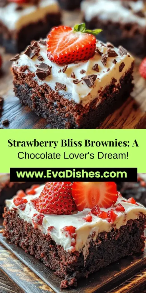 Dive into dessert heaven with Strawberry Bliss Brownies! These fudgy brownies combine rich chocolate and fresh strawberries for a truly decadent treat. Perfect for impressing guests or indulging yourself, this recipe guides you through creating a mouthwatering masterpiece. Discover the importance of each ingredient, tips for achieving the ideal texture, and ideas for stunning presentations. Bake your way to bliss! #StrawberryBlissBrownies #ChocolateDessert #BakingJoy #SweetTreats #DessertGoals #HomemadeGoodness