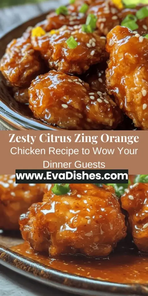 Discover the vibrant and delicious Citrus Zing Orange Chicken, a perfect blend of sweet and savory flavors that will impress your family and friends! This easy-to-make dish features tender chicken thighs coated in a zesty orange glaze, enhanced by fresh juice and zest. Ideal for weeknight dinners or festive gatherings, enjoy it alongside steamed rice or sautéed veggies. Elevate your cooking with this delightful recipe! #CitrusZing #OrangeChicken #EasyRecipes #HomeCooking #Foodie #DinnerIdeas #Yummy