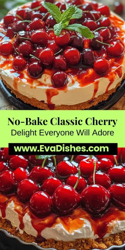 Indulge in the sweet nostalgia of Classic Cherry Delight, a no-bake dessert that everyone will rave about! Combining fresh cherries, creamy filling, and a crunchy graham cracker crust, this dish is perfect for summer gatherings or cozy family dinners. Easy to make and visually stunning, it’s a dessert you can count on for any occasion. Discover this timeless recipe and impress your guests! #CherryDelight #NoBakeDessert #DessertRecipes #SummerTreats #CherryDessert #EasyDesserts