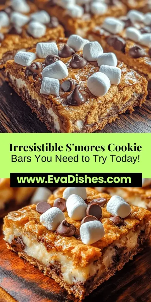 Indulge in the nostalgic flavors of summer with S'mores Cookie Bars Delight! These chewy, buttery bars combine gooey marshmallows, melted chocolate, and crunchy graham cracker crust for a shareable treat that's perfect year-round. Our step-by-step guide makes it easy to whip up this delicious dessert that’s sure to impress friends and family. Get ready to enjoy a taste of childhood bliss with every bite! #Smores #DessertRecipes #CookieBars #SweetTreats #BakingDay