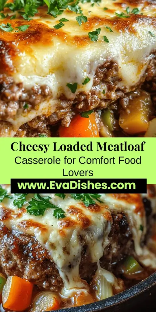 Indulge in the ultimate comfort food with our Cheesy Loaded Meatloaf Casserole! This hearty dish combines savory ground beef, nutritious vegetables, and a rich blend of cheeses for a family-friendly meal that's sure to please. Perfect for weeknight dinners or special occasions, it's easy to customize to your tastes. Bring warmth and nostalgia to your table with this delicious recipe. Try it out tonight! #ComfortFood #Casserole #Meatloaf #CheesyDelight #FamilyDinner