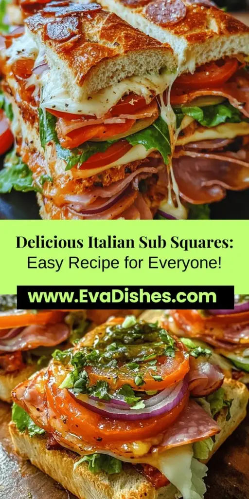 Satisfy your cravings with homemade Italian Sub Squares! This easy-to-make dish brings all the flavors of classic Italian subs into a delightful square format, perfect for gatherings or family dinners. Load them with savory meats, creamy cheeses, and fresh veggies, then bake to golden perfection. Customize them to fit your dietary needs and enjoy warm or at room temperature. Your guests will love these tasty bites! #ItalianSubSquares #Homemade #ItalianCuisine #EasyRecipes #PartyFood #CookingAtHome #SavorySnacks