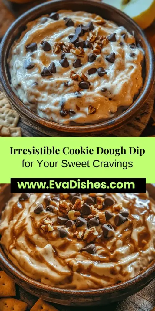 Indulge in nostalgia with this easy and delicious cookie dough dip recipe, a safe way to enjoy all the flavors of raw cookie dough without the risks. Perfect for parties, game nights, or a sweet treat at home, this creamy dip pairs beautifully with fruits, pretzels, or graham crackers. Customize it with your favorite mix-ins for a personal touch. Get ready to impress your friends and family with this crowd-pleaser! #CookieDoughDip #DessertRecipes #SweetTreats #EasyRecipes #PartyFood #NostalgicDesserts