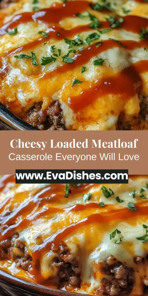 Craving comfort food? Try the Ultimate Cheesy Loaded Meatloaf Casserole! This family-friendly dish combines the rich flavors of meatloaf with gooey cheese and fresh vegetables, making it a perfect weeknight meal or potluck favorite. Customize with ground beef or turkey, and go wild with toppings and veggies. Easy to prepare and packed with flavor, it’s sure to become a household staple. Enjoy this delicious, nostalgic dish! #ComfortFood #Casserole #Meatloaf #CheesyGoodness #DinnerRecipes #FamilyFriendlyMeals