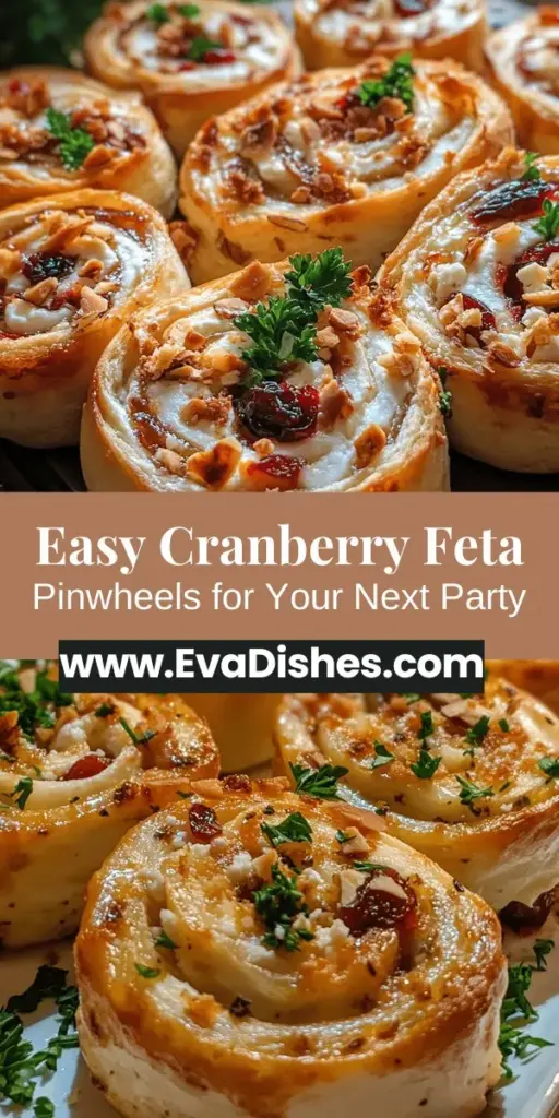 Elevate your appetizer game with these deliciously simple Cranberry Feta Pinwheels. Perfect for any occasion, these bite-sized treats combine creamy feta, sweet dried cranberries, and fresh parsley wrapped in soft tortillas. They are not only easy to make but also customizable to fit various dietary preferences. Whether you're hosting a party or enjoying a picnic, these visually appealing pinwheels will impress your guests and leave them craving more.