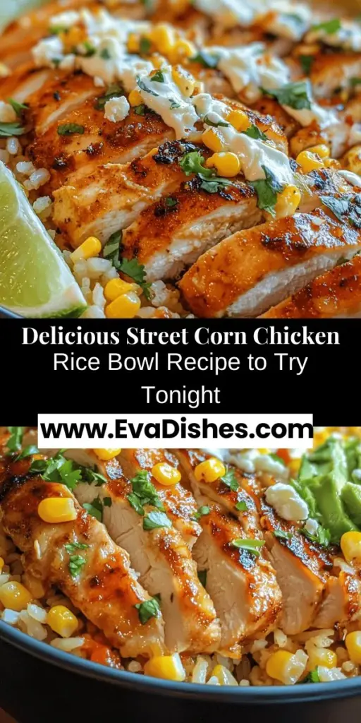 Discover the mouthwatering Street Corn Chicken Rice Bowl, a vibrant fusion of grilled chicken, sweet corn, and creamy feta cheese that will tantalize your taste buds! Perfect for busy nights or gatherings, this dish is packed with flavor and nutrition. Learn how to create this delightful meal with simple ingredients and easy steps, making it a go-to recipe for any occasion. Get ready to impress with this colorful and satisfying bowl! #StreetCorn #RiceBowl #HealthyCooking #EasyRecipes #FusionCuisine #FoodieFavorites