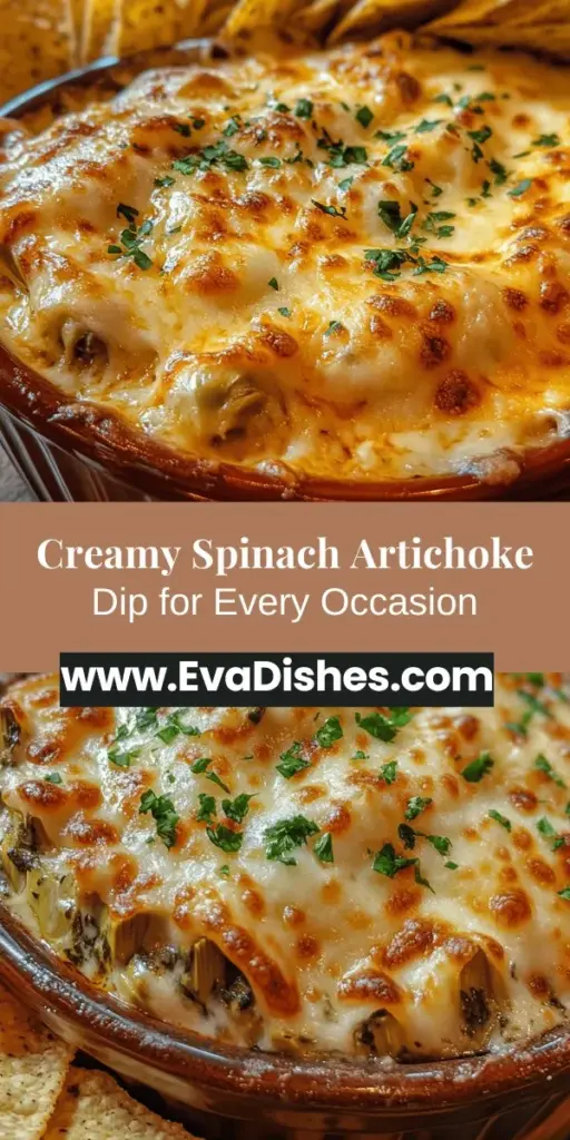 Dive into the creamy, dreamy goodness of Cheesy Spinach and Artichoke Dip—a beloved favorite perfect for any gathering. This rich dip combines fresh spinach, tender artichoke hearts, and a luscious blend of cheeses, creating a comforting experience that delights taste buds. Whether baked to golden perfection or served cold with veggies and chips, this versatile treat will impress guests and elevate your appetizer game. Perfect for parties or cozy nights in, it's an indulgence worth sharing!