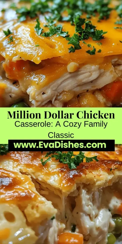 Discover the heartwarming charm of Million Dollar Chicken Casserole, a beloved family classic that's perfect for any gathering. This creamy, hearty dish is made with tender shredded chicken, creamy soups, cheddar cheese, and fresh vegetables, all topped with a delightful crunchy cracker layer. Easy to prepare and sure to please, this casserole brings comfort and satisfaction to the table. Explore the ingredients and step-by-step guide to create a meal that your loved ones will cherish.