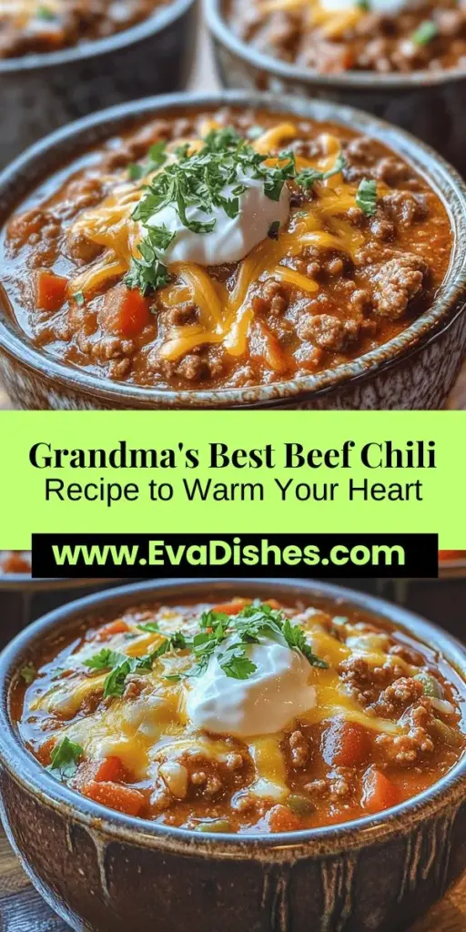 Discover the warmth and comfort of Grandma's Secret Beef Chili, a cherished family recipe packed with rich flavors and nostalgic memories. This hearty dish combines ground beef, beans, tomatoes, and aromatic vegetables with a unique blend of spices that elevates it to extraordinary levels. Perfect for gatherings or cozy nights in, this recipe invites you to create lasting memories around the dinner table while enjoying a bowl of love and tradition. Dive into the full recipe and embrace the joy of home-cooked meals!